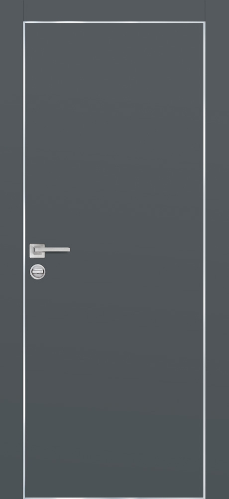 Межкомнатная дверь ПХ-1 AL кромка с 4-х ст. Графит матовый