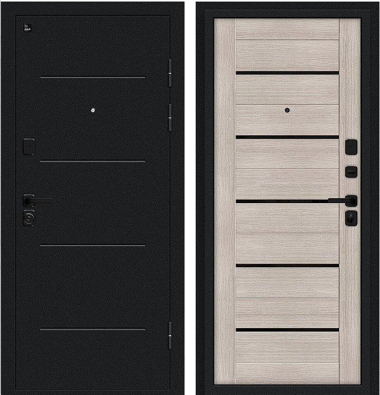 Дверь Браво Грид Букле черное/Cappuccino Melinga DIS007487