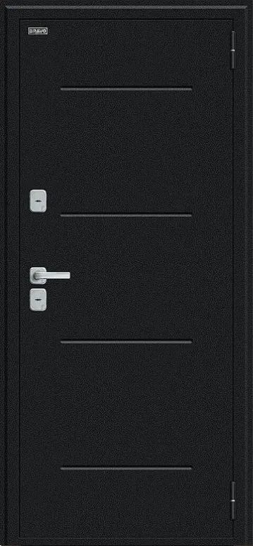 Товар Дверь Браво Thermo Лайн/BChrome Букле черное/Cappuccino Melinga DIS007439